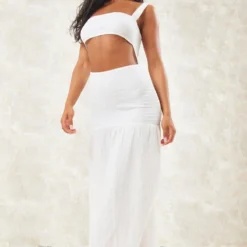 Robe Longue Découpée Blanche En Maille Texturée Contrastante -Pas Cher Robe Tendre Magasin 0062cb878c392260923804c055de8ebb0b4f4793 cnd5495 3