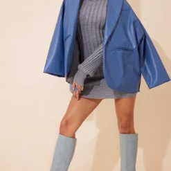 Robe Pull à Col Roulé Et Maille Tricot Côtelée Grise -Pas Cher Robe Tendre Magasin 00be2d5f54cf104054fdfee474d4947df46e6619 cmu0220 4