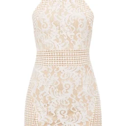 Robe Moulante Blanche Crochet Col Haut -Pas Cher Robe Tendre Magasin 01379ef13a2994f1f6d8bb76b25bc4b8cd3446d9 CLT6167 3