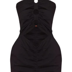 Robe Moulante Dos Nu En Effet Lin Noir à Multiples Découpes Et Anneaux -Pas Cher Robe Tendre Magasin 040ffa7256c175f8301450939754526bcce86014 cne1375 5