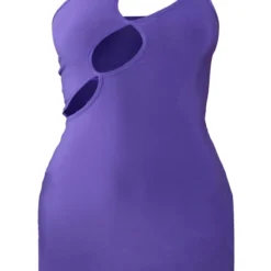 Robe Très Moulante Violette Découpée à Bretelles Asymétriques -Pas Cher Robe Tendre Magasin 04c59313707a13dea782951cba1aa8c3f3f25408 cnb2594 5