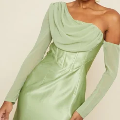 Robe Moulante Asymétrique En Mousseline De Soie Satinée Sauge Drapée 8 Robe Moulante Asymétrique En Mousseline De Soie Satinée Sauge Drapée -Pas Cher Robe Tendre Magasin 04f05d4c5d2cdf0f0e040c54a113cb96b1eec5ef cnd0357 4