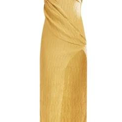 Robe Mi-longue Asymétrique Texturée Vert Olive Drapée Fendue -Pas Cher Robe Tendre Magasin 064de8985cb0724daddbfd60a434b60060c2ee18 cnd7575 5