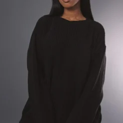 Robe Pull En Maille épaisse Noire à Ourlet élimé -Pas Cher Robe Tendre Magasin 086b6052f6e2f781ab2a039c2151ce5b6df3dbd2 cnc0920 3