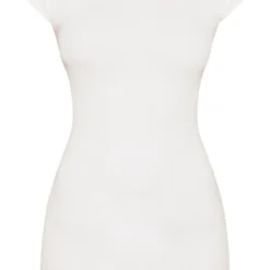 Robe Moulante écrue à Contours Structurés Et Mancherons Côtelés -Pas Cher Robe Tendre Magasin 0a02e53e1b2a3fb75cf096cb0450ff8fb152a4bc cnd4306 5