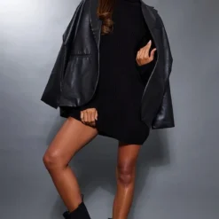 Robe Pull En Maille Tricot Noir Profond à Col Roulé -Pas Cher Robe Tendre Magasin 0b6c4d4d8e0f5b0dad5da030fc79c43991aec1b8 cnc0962 3