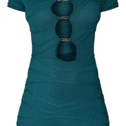 Robe Moulante Bleu Sarcelle Foncé Clair Texturée à Découpes Gouttes D'eau Et Empiècements -Pas Cher Robe Tendre Magasin 0c6039bc6549b31432d437e241d8426ad3842b3b cnb8090 5