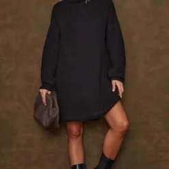 Robe Pull Noire En Maille Tricot à Dos Nu Noué Et Col Roulé -Pas Cher Robe Tendre Magasin 0d8a0c2f50b9a80189701545f5abfb7b5a82ba17 cnc0961 3