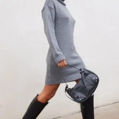 Robe Pull Grise Basique En Maille Tricot à Col Roulé -Pas Cher Robe Tendre Magasin 0e05b7463fccd8255c215b454cb67fe2be2a3f2e cmz8167 3