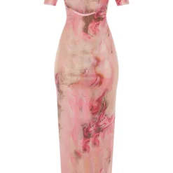 Robe Longue Rose En Mesh Javélisé à Manches Courtes Et Encolure Ronde 8 Robe Longue Rose En Mesh Javélisé à Manches Courtes Et Encolure Ronde -Pas Cher Robe Tendre Magasin 0ffa20dd554e10772a64bf7054283caf304b3ffb cmd8306 3