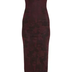 Robe Longue Bordeaux Fleurie En Mesh à Manches Courtes -Pas Cher Robe Tendre Magasin 13a74202467b8c97fa1e1397b661f1ffd4b1dec6 cnb1070 5