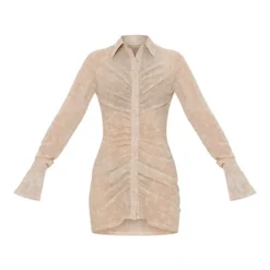 Robe Moulante Crème Imprimé Croco à Devant Froncé -Pas Cher Robe Tendre Magasin 1465c1244e03bbb70b3b37f3b765dc63055e9371 CMW1227 5