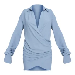 Robe Chemise Tissée Bleu Clair Texturée Très Décolletée à Manchettes évasées 9 Robe Chemise Tissée Bleu Clair Texturée Très Décolletée à Manchettes évasées -Pas Cher Robe Tendre Magasin 15f4ac7a3b2c36dcd1e4cf3d628c7ecb35cb2bb6 cnd0598 5
