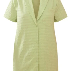 Robe Chemise Oversize Texturée Vert Sauge à Manches Courtes Et Détail Poche -Pas Cher Robe Tendre Magasin 164bdf7a57721a48e2351bae887cae6f25c415ac cmw6596 5