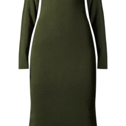 Robe Mi-longue Kaki En Maille Tricot à Col Bardot -Pas Cher Robe Tendre Magasin 17aab512da7516b8d4f23b74e0845c7af849010b cnb8452 5