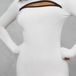 Robe Moulante Côtelée Crème à Découpe Et Manches Longues -Pas Cher Robe Tendre Magasin 17e208656a6728aeb7513fe3850c8e6a5a35b332 cnd1340 4