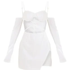 Robe Moulante Tissée Blanche à Taille Croisée Et Bonnets Armatures -Pas Cher Robe Tendre Magasin 184407b50a634d010e3eb09528a34c15e261f2f3 cnd2228 5