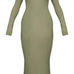 Robe Longue Kaki En Maille Douce à Col Rond -Pas Cher Robe Tendre Magasin 1930d31efa240c5847b51fba81dc3a0732d9e884 cnd1309 5