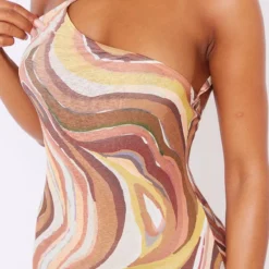 Robe Longue Asymétrique En Mesh Dévoré Marron Imprimé Tourbillons -Pas Cher Robe Tendre Magasin 1aabdc4cd11ab39ef47a17403131aaa93b070b9c cne2701 4