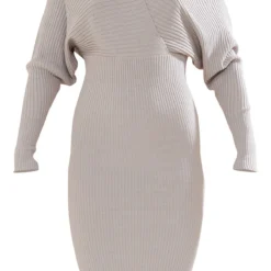 Robe Pull Cache-coeur Grise à épaules Dénudées -Pas Cher Robe Tendre Magasin 1b8bfe3376376a1c7672f0a15aa83104e616a7e7 cmu0239 6