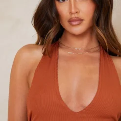 Robe Moulante Dos Nu Côtelée Rouille à Nouer Sur L'arrière -Pas Cher Robe Tendre Magasin 1de0926def5b7f1276ed60406ca5f7e810a684e0 cmy7256 5