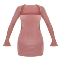 Robe Moulante Mauve Découpée à Manches Flare En Mesh -Pas Cher Robe Tendre Magasin 1de1be0207b3b6ff47f2710623762de6d7bbce57 cnc2325 5