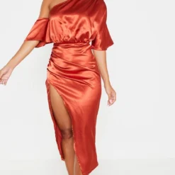 Robe Mi-longue Satinée Rouille à épaule Unique Et Jupe Froncée 8 Robe Mi-longue Satinée Rouille à épaule Unique Et Jupe Froncée -Pas Cher Robe Tendre Magasin 1eadc294a973a28d496634197d658273740f7c4f cmf9062 4