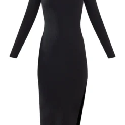 Robe Longue Noire En Maille Tricot à Manches Longues Et Dos Nu -Pas Cher Robe Tendre Magasin 1fc44961e17fb9c998bd6ed001b0df3af1dc13c9 cna5343 5