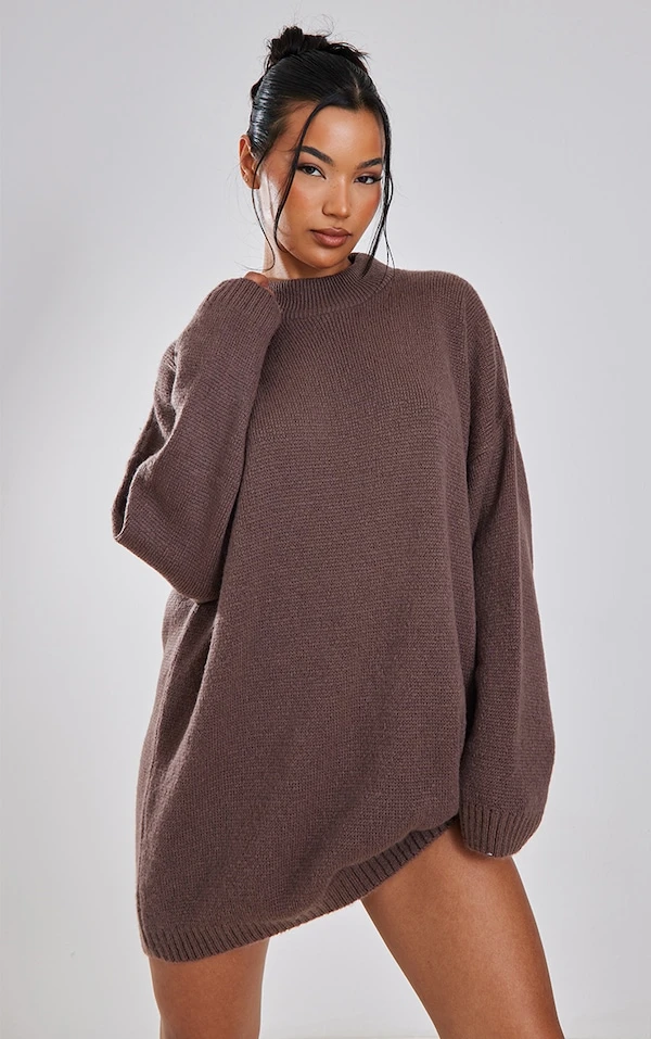 Robe Pull Vison En Maille Tricot Effet Brossé 1 Robe Pull Vison En Maille Tricot Effet Brossé