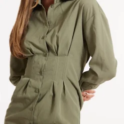 Robe Chemise Kaki à Taille Style Corset 8 Robe Chemise Kaki à Taille Style Corset -Pas Cher Robe Tendre Magasin 21d29b61488116c70e1fab3cb27ae66c5427d42d cnc7002 4