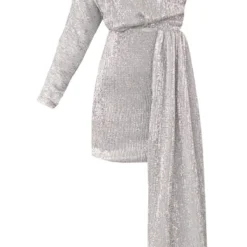 Robe Moulante Asymétrique En Sequins Argentés Effet Drapé -Pas Cher Robe Tendre Magasin 21f93cac6d79310faa2ec9067aa3db193c525df0 cnb3650 5