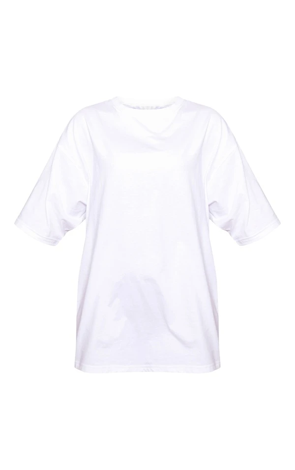 Robe T-shirt Blanc à Slogan Good Vibes 5 Robe T-shirt Blanc à Slogan Good Vibes – Image 5