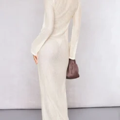 Robe Longue Texturée Ajourée Crème à Manches Longues 6 Robe Longue Texturée Ajourée Crème à Manches Longues -Pas Cher Robe Tendre Magasin 238090ab43622807a80d34768223cd0125389e91 cne8468 2