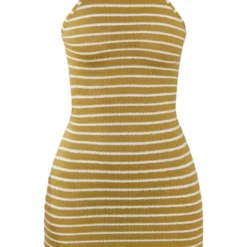 Robe Droite Vert Olive Rayée à Dos Nageur Et Ouvert -Pas Cher Robe Tendre Magasin 23f5aa01da82ea6656170455319326e00d54bc5e cne2870 5