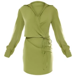 Robe Chemise Satinée Vert Olive Nouée à La Taille 9 Robe Chemise Satinée Vert Olive Nouée à La Taille -Pas Cher Robe Tendre Magasin 247580d810757823b220008dd260f90f6ced8297 cnb9425 5