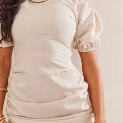 Robe Moulante Effet Lin Gris Pierre à Col Rond Et Jupe Froncée -Pas Cher Robe Tendre Magasin 256ec14bc4ed4416d070c8a6fd5553c488b7f094 cnd4032 4