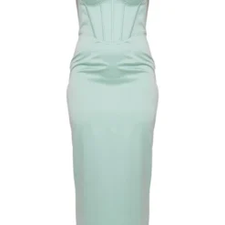 Robe Longue Satinée Froncée Vert Sauge à Corset Et Dos Nu -Pas Cher Robe Tendre Magasin 25e1d68a10d76611feb2fb57bdab8acfcabc5476 cnc9986 5