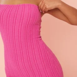 Robe Moulante Côtelée Texturée Fuchsia -Pas Cher Robe Tendre Magasin 273245b666ed18b2d8c61b1d12160726d8ba4d5a cmy8307 5