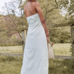 Robe-corset Fendue Mi-longue Fleurie Jaune à Bordure En Dentelle -Pas Cher Robe Tendre Magasin 289b0758717d718537e97a1ebd8450c2d4a99b93 cnd8895 2