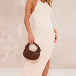 Robe Longue En Maille Côtelée Structurée écrue à Contours Et Dos Nu Arrondi -Pas Cher Robe Tendre Magasin 299d0ec63c0e5f7ed6af96d018e368fbb7186fb3 cnd8849 3