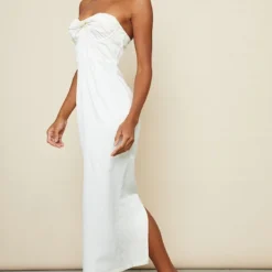 Robe Longue Satinée Crème à Détail Bonnets Torsadés -Pas Cher Robe Tendre Magasin 2b28f898856d6a4a582d1c8ec9def74155f605bd cnc9984 3