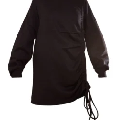 Robe Pull Oversize Noire En Sweat Froncé à Col Ras -Pas Cher Robe Tendre Magasin 2b51d73a1810f54908fab7ce230384710a81005f cnd1268 5