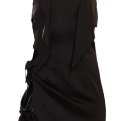 Robe Moulante Satinée Noire à Découpes Nouées Et Bretelles -Pas Cher Robe Tendre Magasin 2b77d5174aa21fd8d32302a2da6478e5db881aa6 cnd5919 5