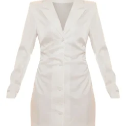 Robe Blazer Satinée Blanche Lacée Dans Le Dos -Pas Cher Robe Tendre Magasin 2c6e08bef3a5d05146193ef35fcda3bd354e6277 cnd2335 5