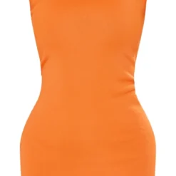PRETTYLITTLETHING Robe Moulante Côtelée Orange à Empiècement -Pas Cher Robe Tendre Magasin 2ca37916510821c84cfa7525aa019be42c7ef4a8 cne3787 5