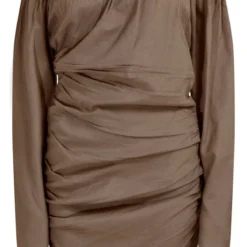 Robe Moulante Effet Lin Champignon Froncée à Col Bardot -Pas Cher Robe Tendre Magasin 2d2e5e894edb989bb5b7161cf62cd80acb9d1a2b cnd7647 5