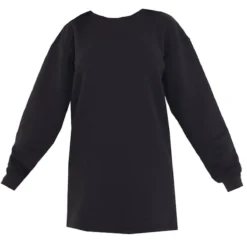 Robe Sweat Basique Noire Oversize à Col Ras -Pas Cher Robe Tendre Magasin 2ee0b1cb3f7106a06af8145dd2f6cdb599ee64ef cmo7431 6