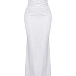 Robe-corset Longue Blanche à Dos Nu Découpé Et Col Bardot -Pas Cher Robe Tendre Magasin 3162cdddd0c47c070a531fd7c60118a98fb57b36 cne2933 5