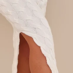 Robe Longue Blanche En Maille Tricot -Pas Cher Robe Tendre Magasin 3a5a786edf83a89deb6f56cd1a438d87334307b3 cmz8138 4