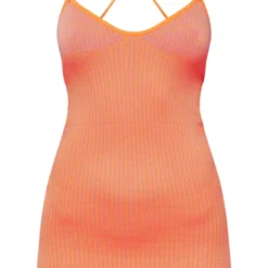 Mini Robe Orange En Maille Bicolore à Nouer Dans Le Dos -Pas Cher Robe Tendre Magasin 3c8ce0704620c9ee32871e7a68c6ba826a10c1bb cmw2110 5